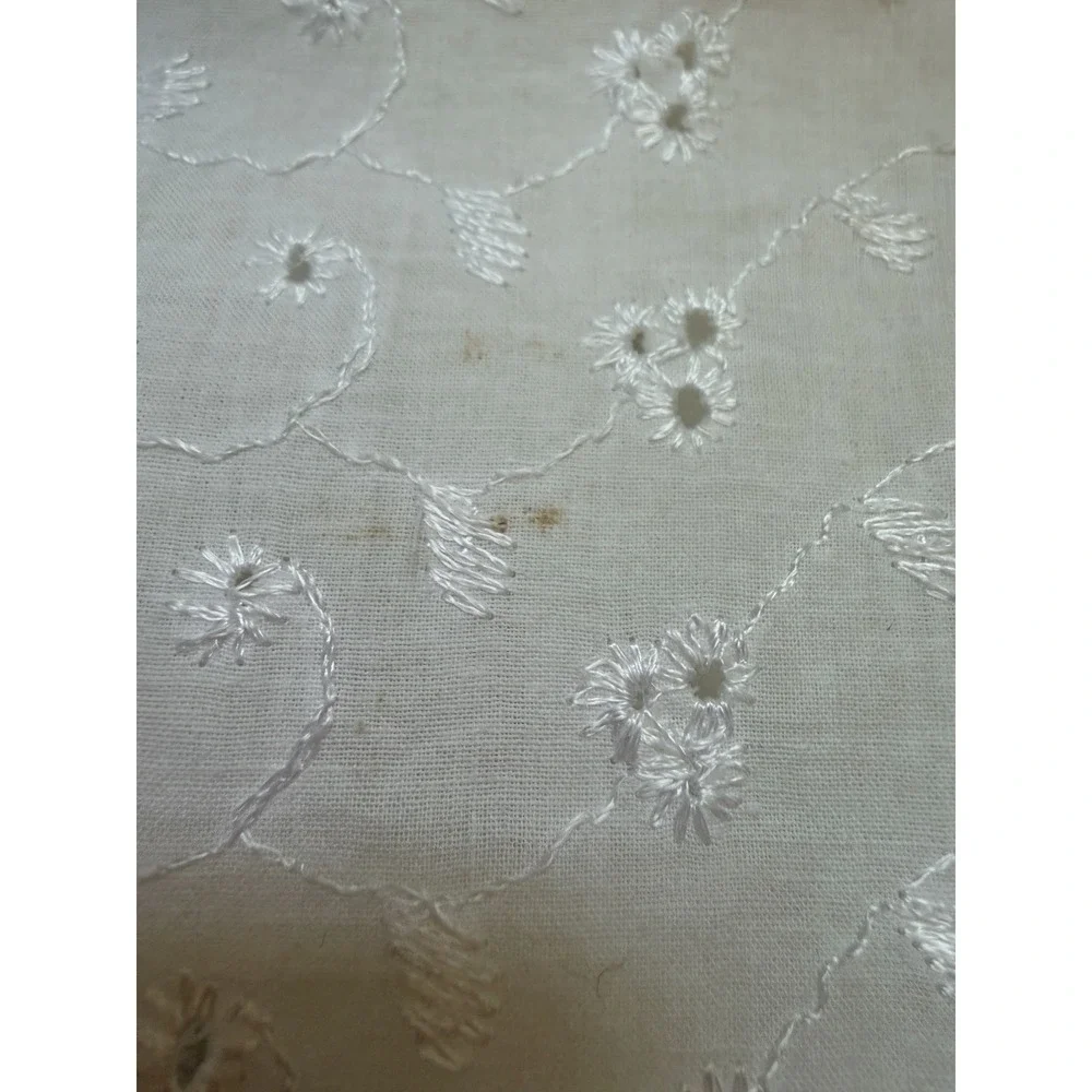 Vintage White Eyelet Lace Sleeveless Top Cottagecore Button Up Cowgirl Small